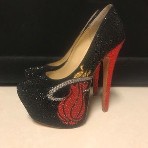 Herstar limited edition Miami Heat crystal pumps